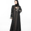 Floral Lace Abaya - Kohl