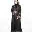 Floral Lace Abaya - Kohl