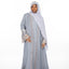 Floral Lace Abaya - Denim Blue
