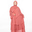 Layered Chiffon Ruffle Abaya - Peach
