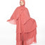 Layered Chiffon Ruffle Abaya - Peach