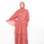 Layered Chiffon Ruffle Abaya - Peach