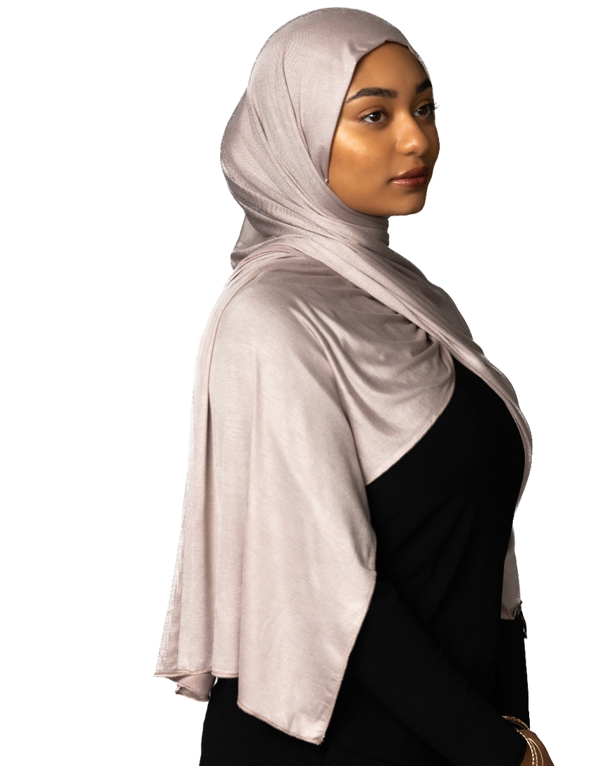 'Jersey ' Maxi Hijab - Nude Charcoal