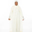 Geometric Lace Abaya - Cream