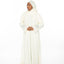 Geometric Lace Abaya - Cream