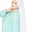 Geometric Lace Abaya - Sky Blue