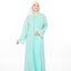 Geometric Lace Abaya - Sky Blue