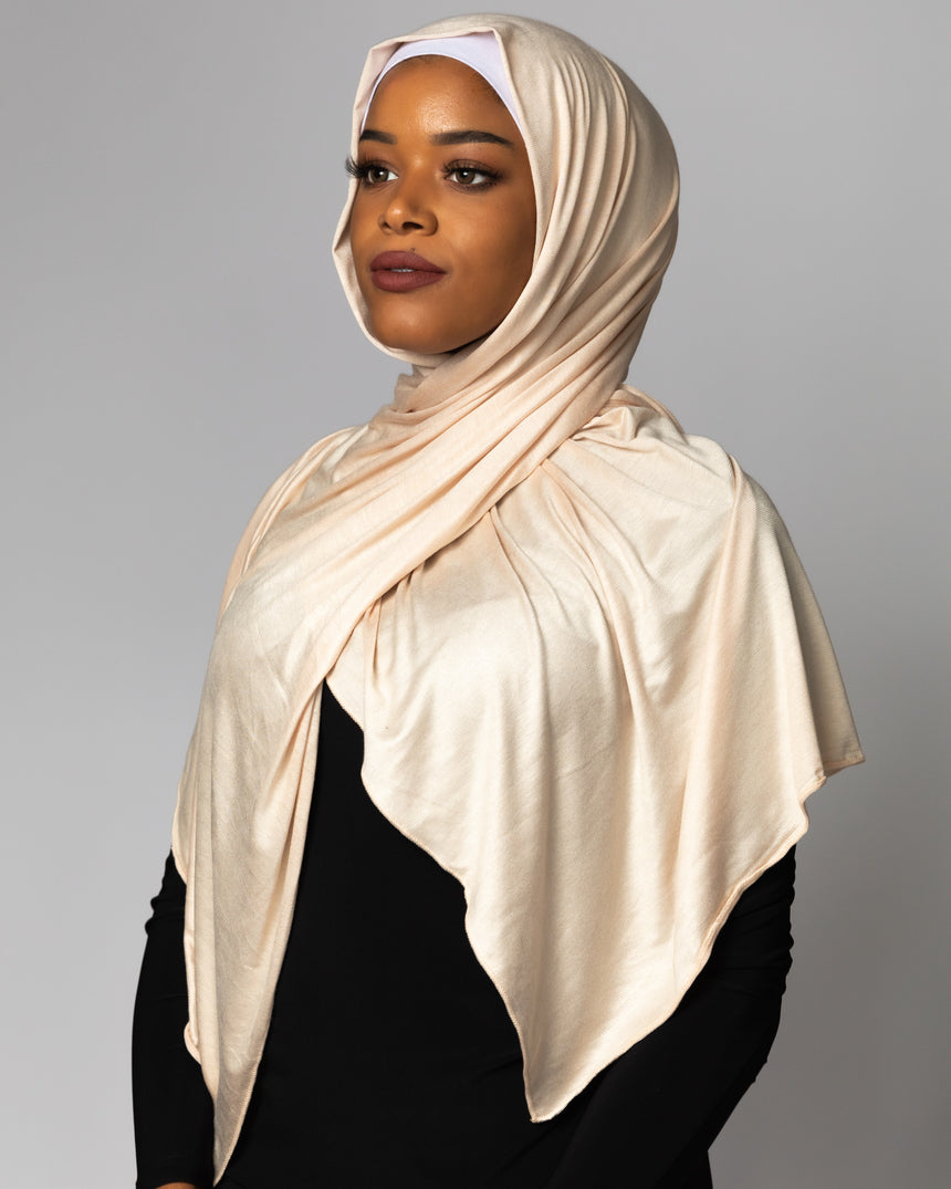 'Jersey ' Maxi Hijab - Creme De Leche