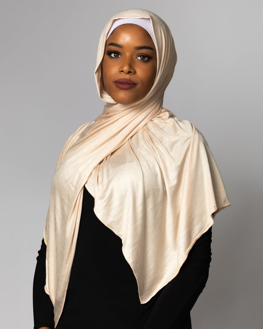'Jersey ' Maxi Hijab - Creme De Leche
