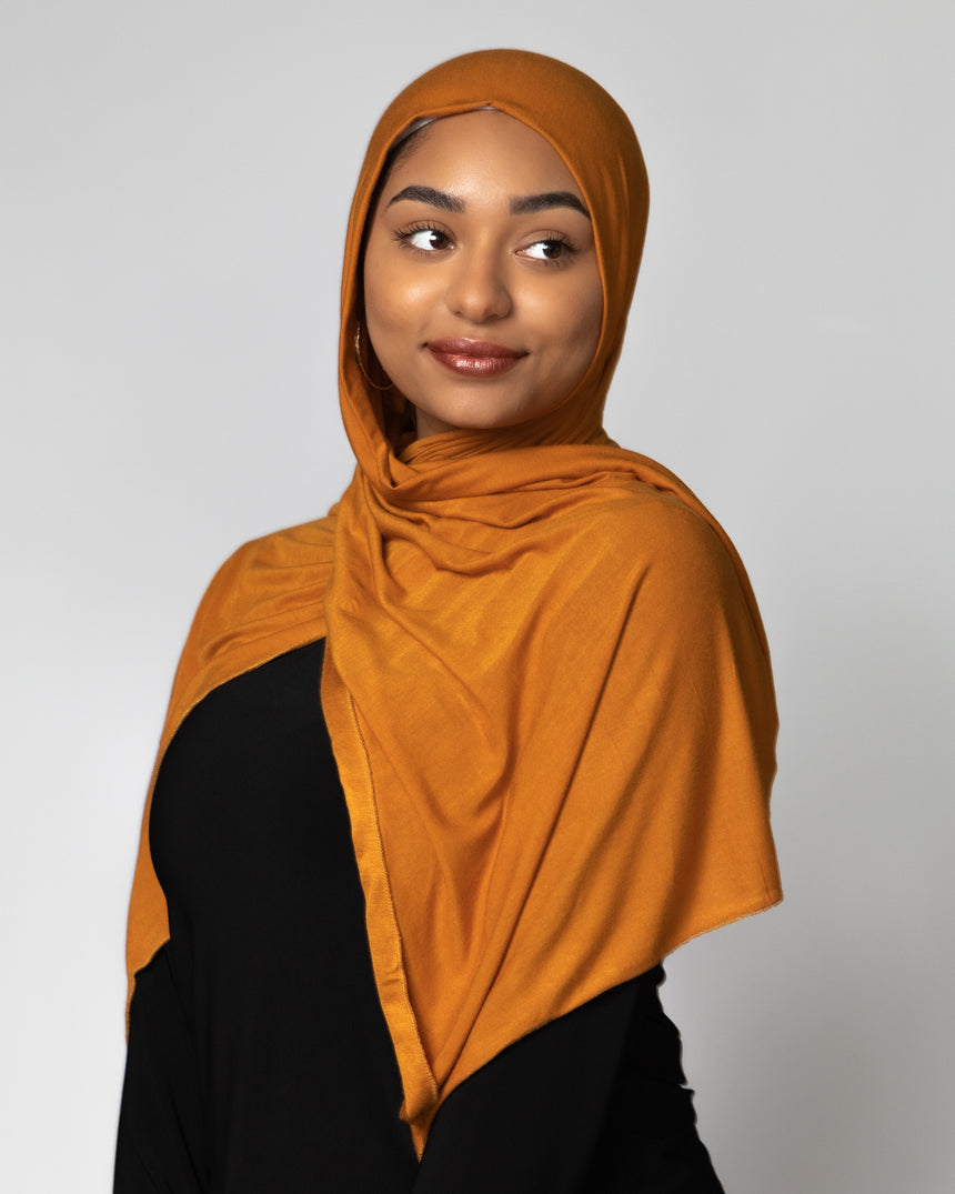 'Jersey ' Maxi Hijab - Pumpkin Seeds