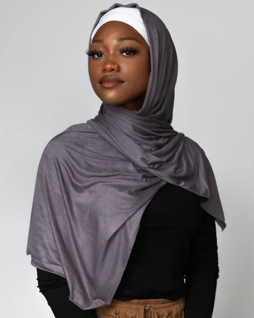 'Jersey ' Maxi Hijab - Cool Grey