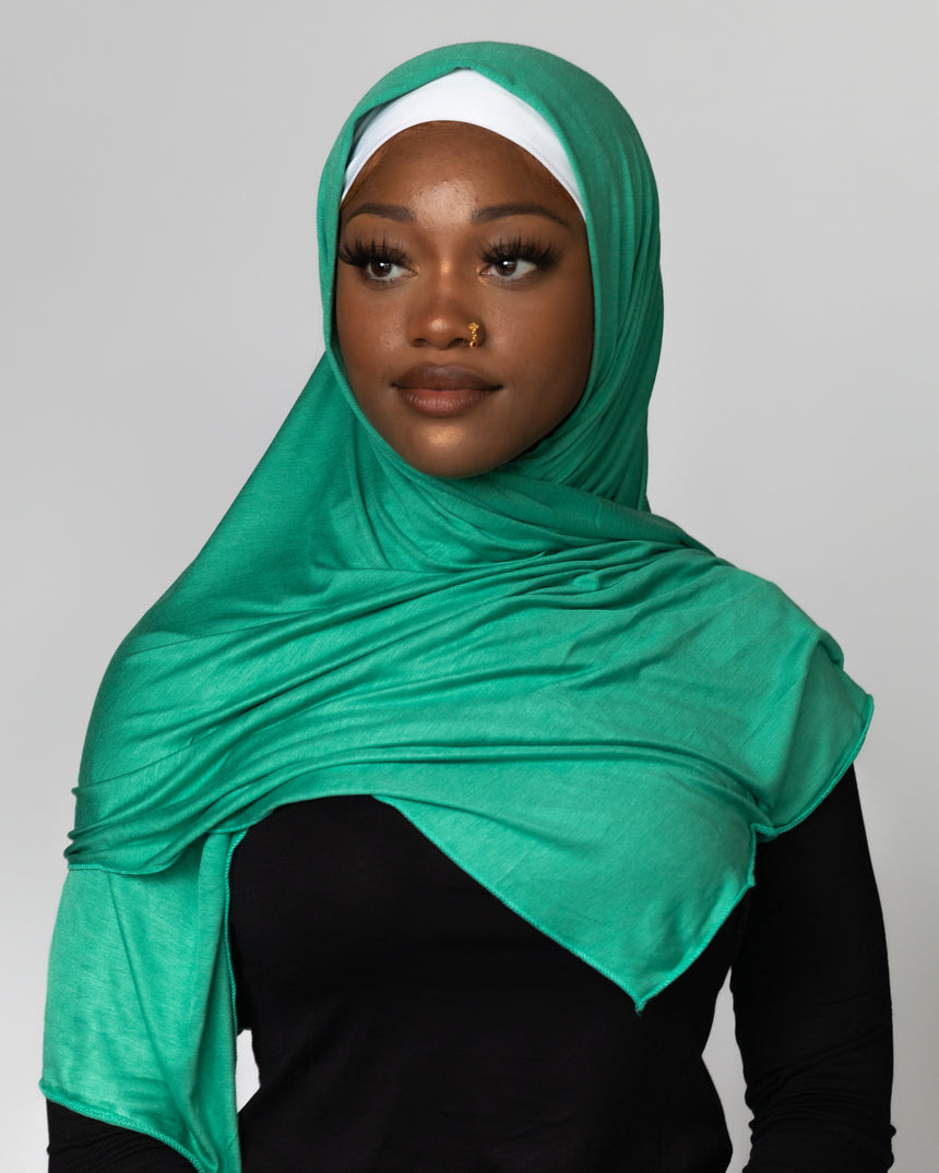 'Jersey ' Maxi Hijab - Shamrock Green