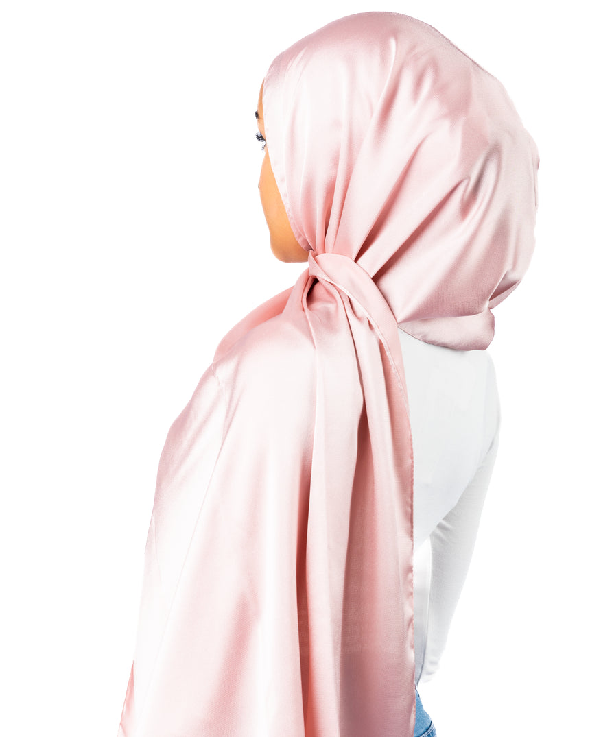 Premium Satin Hijab - Pink Bouquet