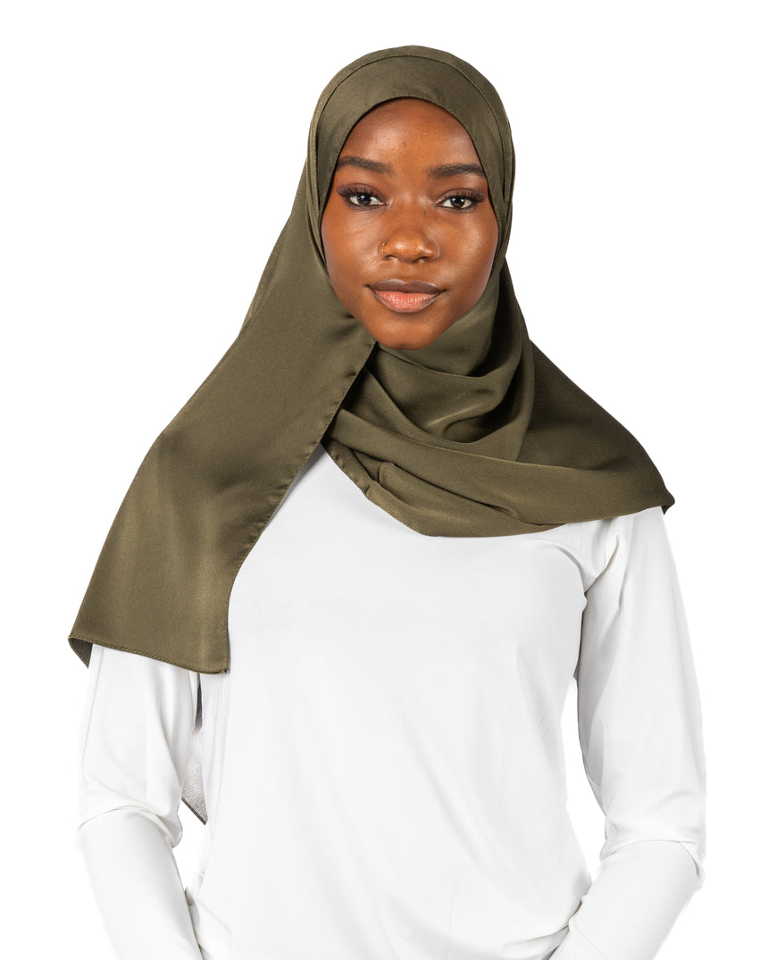 Premium Satin Hijab - Green Tea Matcha