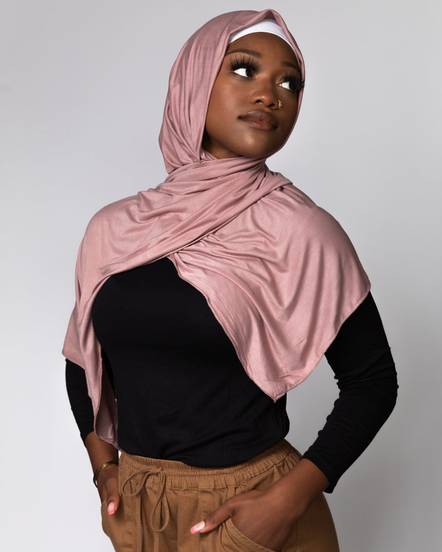 'Jersey ' Maxi Hijab - Nude Lavender